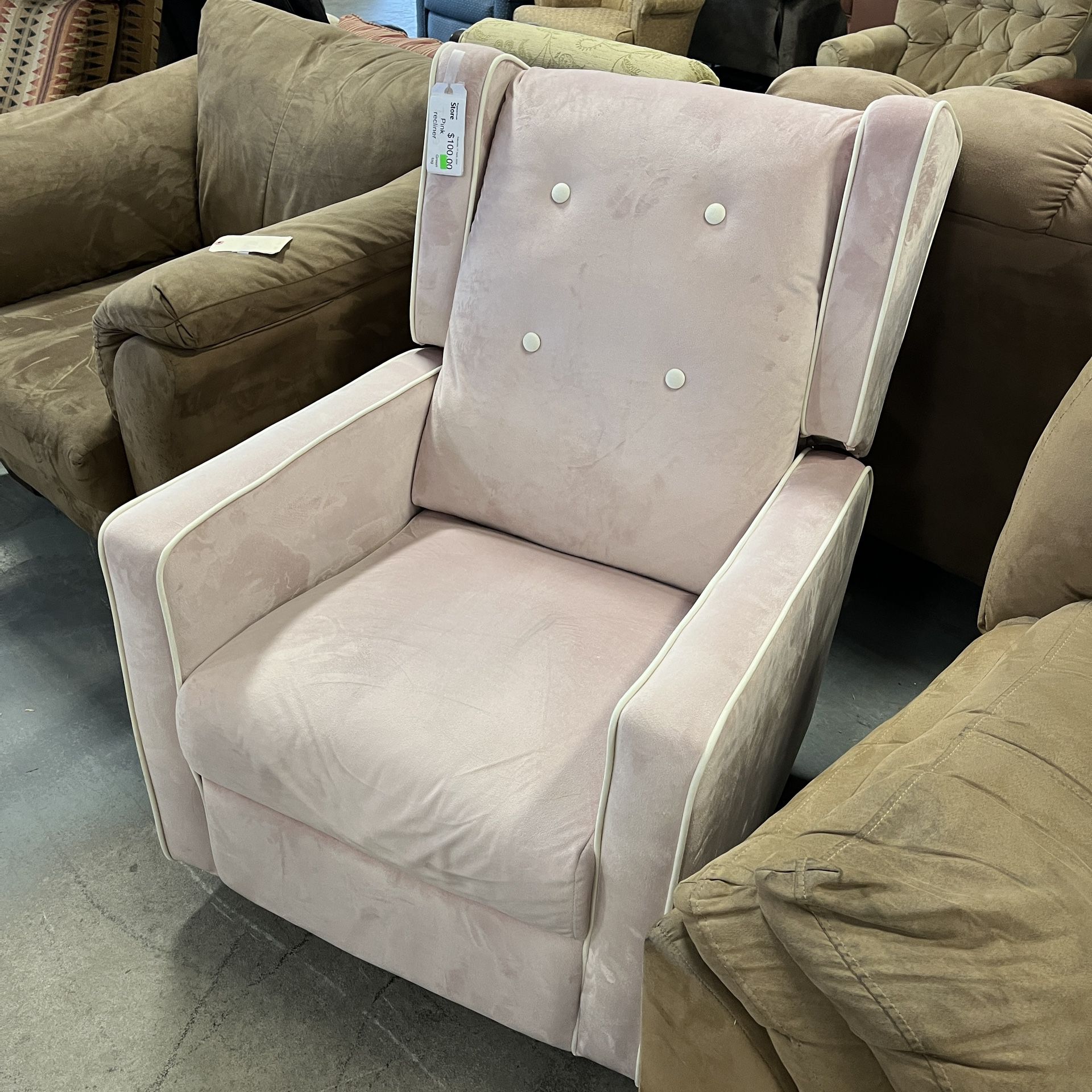 Pink Recliner Chair (in Store) 
