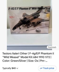 Testors Italeri Other | F-4g/E/F Phantom Ii “Wild Weasel” Model Kit (contact info removed) 1/72 | Color: Green/Silver