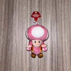 New Universal Studios Super Nintendo World Toadette Plush Key Chain Clip