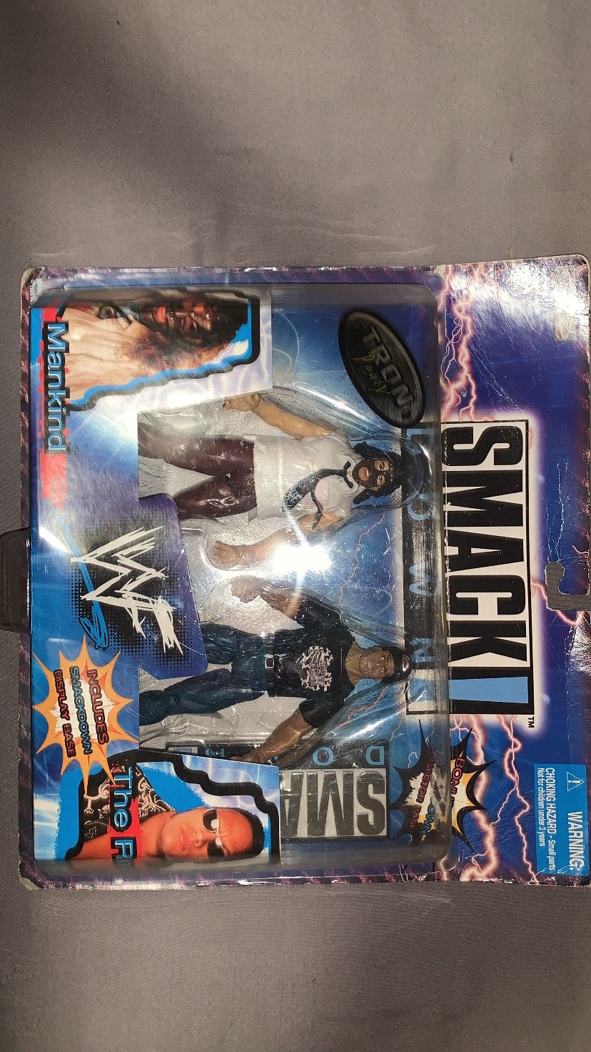 1999 WWF JAKKS PACIFIC SMACKDOWN DOUBLE PACK (Mankid & The Rock)