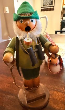 Vintage German Erzgebirge Hunter Incense Smoker – Wood