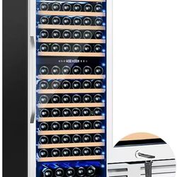 180 Bottles Wine Fridge 24 Inch Dual Zone Wine Cooler Refrigerator Freestanding Wine Refrigerator wi