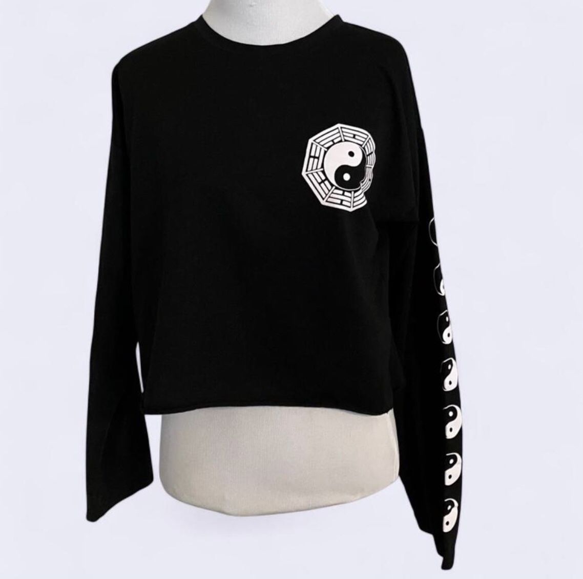 Yin & Yang Cropped Long Sleeve Top