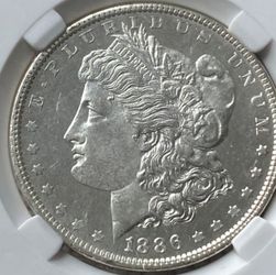 1886 Morgan silver dollar