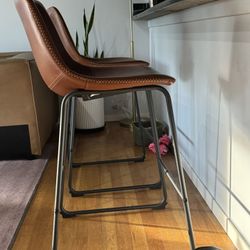 Counter Height Bar Stools – 26” Height – Brown