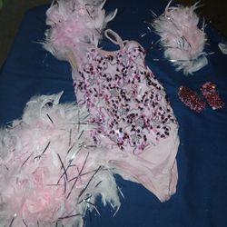 Light Pink Feathered/Sequin Dance Costume 