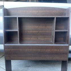📚 Twin Bookcase Headboard (twin) – Espresso – Shelves/Storage