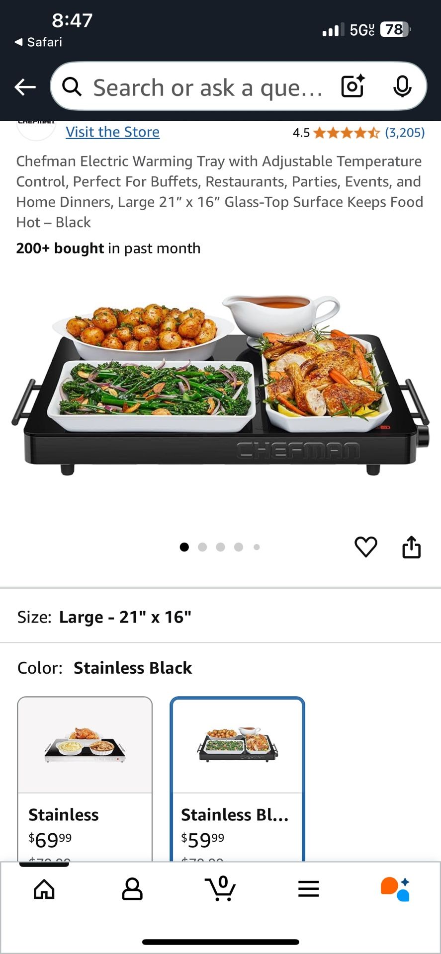 Chefman warming tray