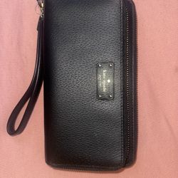 Kate Spade New York Black Leather Wristlet Wallet