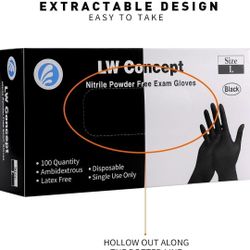 DISPOSABLE GLOVES   BLACK