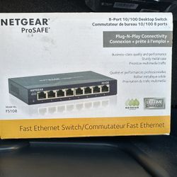 Netgear ProSAFE FS108 – 8-Port Fast Ethernet Switch (Brand New)