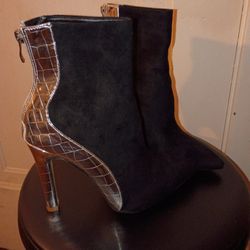 Black And Silver Heels Size 6
