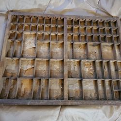 Vintage Wood Print Tray.  $50