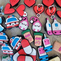 Dentist, Doctor & Nurse Croc charm jib set. Includes scrubs, germs, ambulance, bandaid, etc.