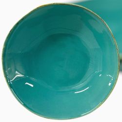 Set Of 3 Vintage Maioliche Jessica ITALY Handcrafted Turquoise Bowl - Retired Collection
