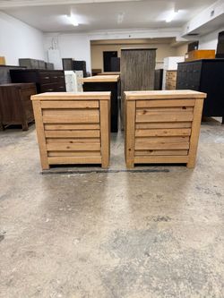 Price for Both - 2 Wood Tone Nightstands