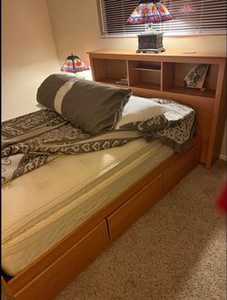 Full size bed frame, 6 drawers, kids bed, adult bed