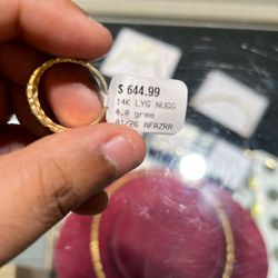 14K MENS NUGGET RING