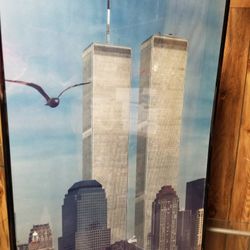 KODAK 1995 PHOTO OF TWIN TOWERS FRAMED