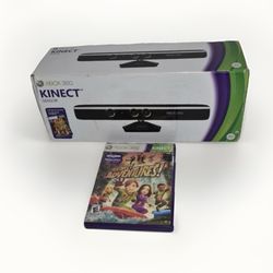 Microsoft Xbox 360 Kinect Sensor IN BOX Tested & Working W/ GAME (PLB18)