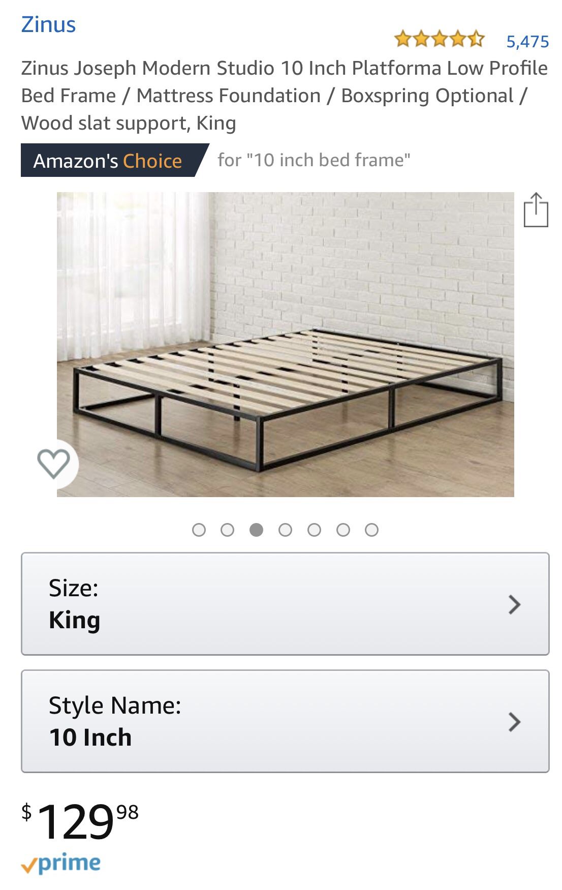 Kind size Low profile bed frame new in box