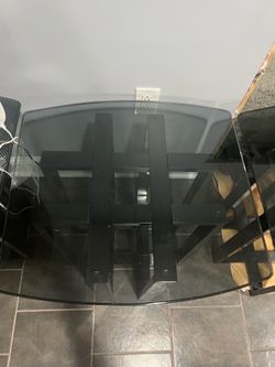 Black glass table