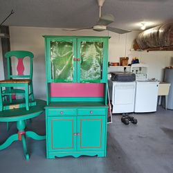 Four Chairs, Table and Hutch