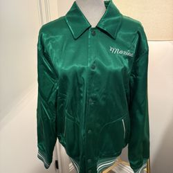 Vintage Green Satin Jacket – “State Champs” A24 – Size Large (Semi-New)