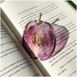 Transparent Acrylic Apple, Grape & Tomato Bookmarks Cute Reading Student Gift
