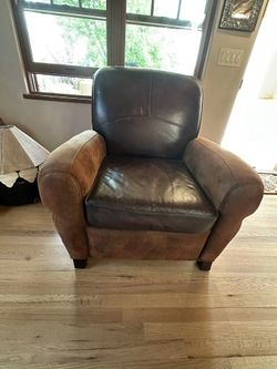 Large Leather And Suede Armchair