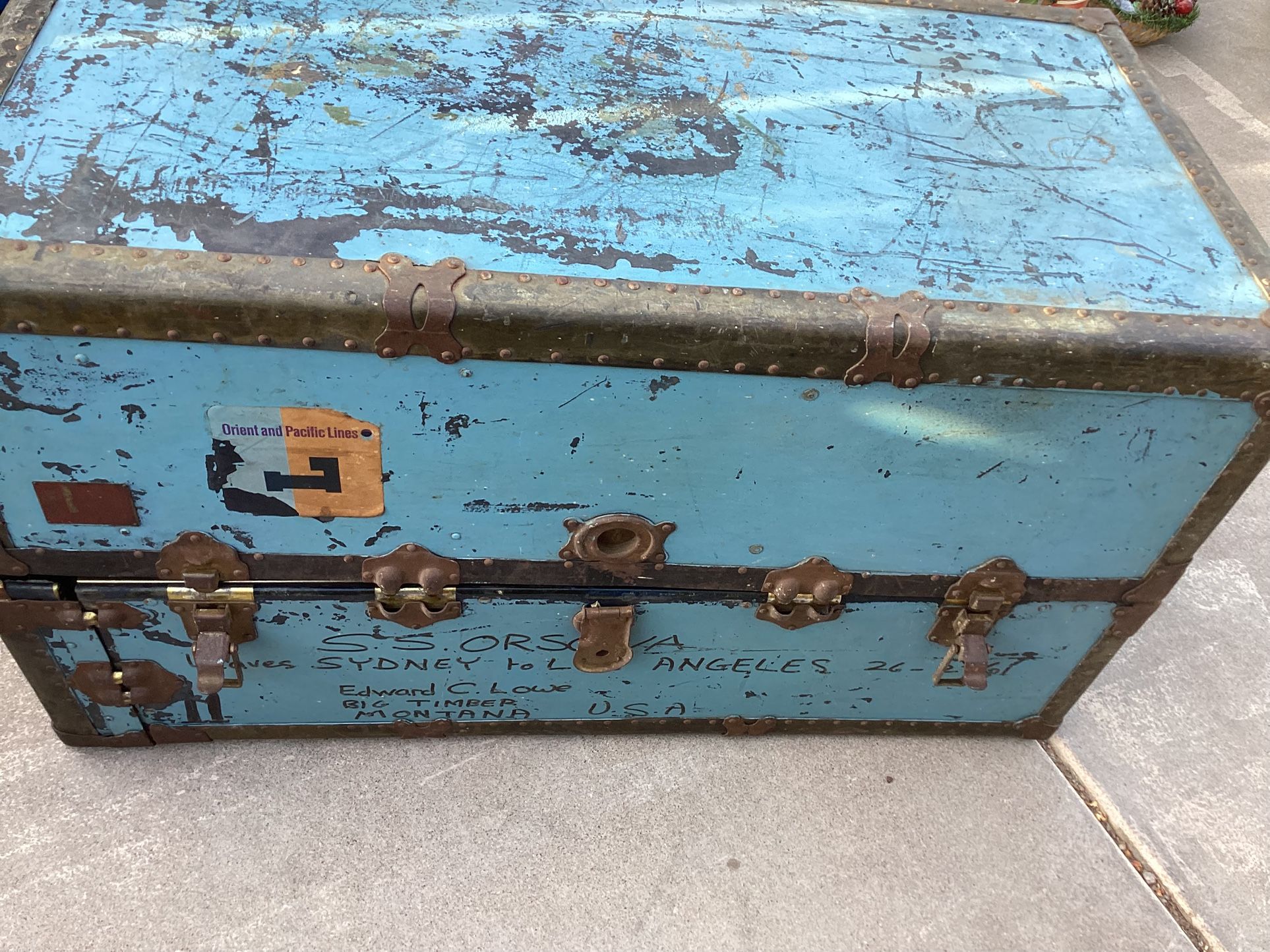 Indestructo Steamer Trunk Vintage Antique