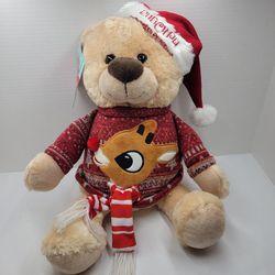 12" Rudolph Red Nose Reindeer Sweater Bear Magic Power Christmas Holiday Plush