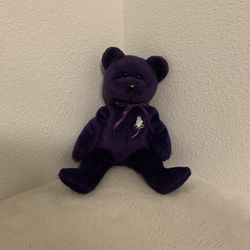 TY Beanie Baby Buddy 1998 PRINCESS Diana Purple Bear 