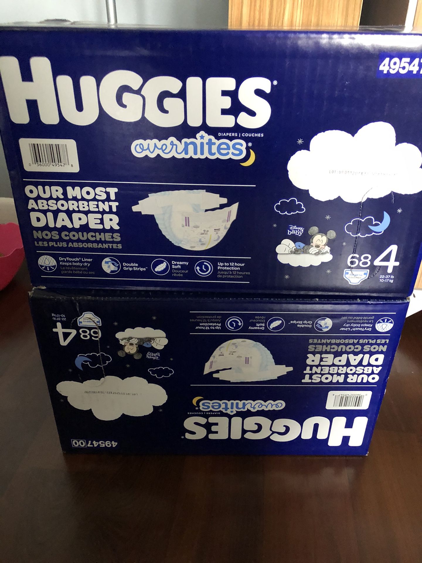 Huggies size 4, 68 count