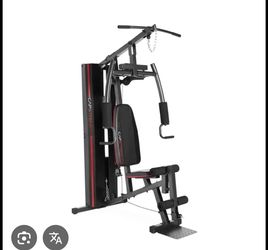 Cap home gym with 125 lb weight stack