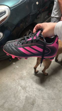 1.5 Adidas Soccer Cleats Black and Pink