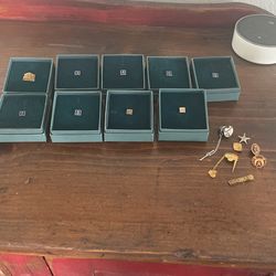 Silver and gold plated pins