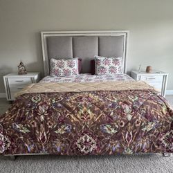King Size Full Bedroom Set With Headboard, Nightstands, Dresser And Mattress