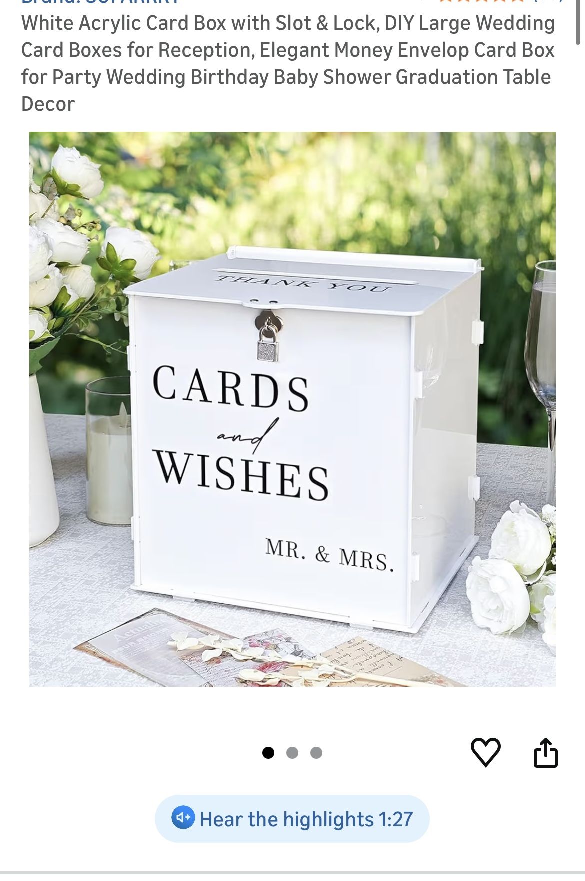 Wedding Card Box & Wedding Table Signs