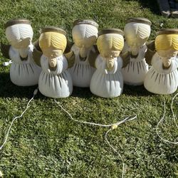 Christmas Blow Molds Bundle Of 6 Praying Angel Girls 