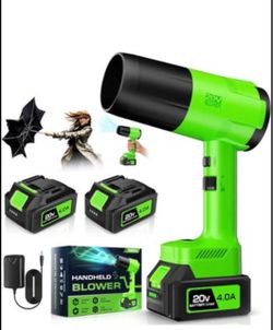 Leaf Blower Cordless, Handheld Leaf Blower with 2 X 4.0Ah Battery and Charger, Snow Blower with 6 Sp