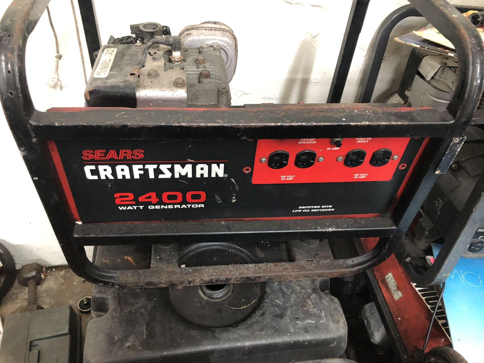 Craftsman 2400 white generator parts and repair runs for Sale in Miami
