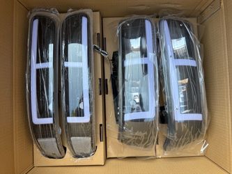 00-06 Chevy Tahoe Black Clear LED Strip Headlights Parking Lights