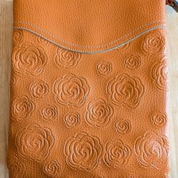 Mellow World Tooled Vintage Style Crossbody Bag In Beautiful Orange Tone Color