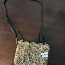 Old Navy Leopard Print Crossbody with Black Strap
