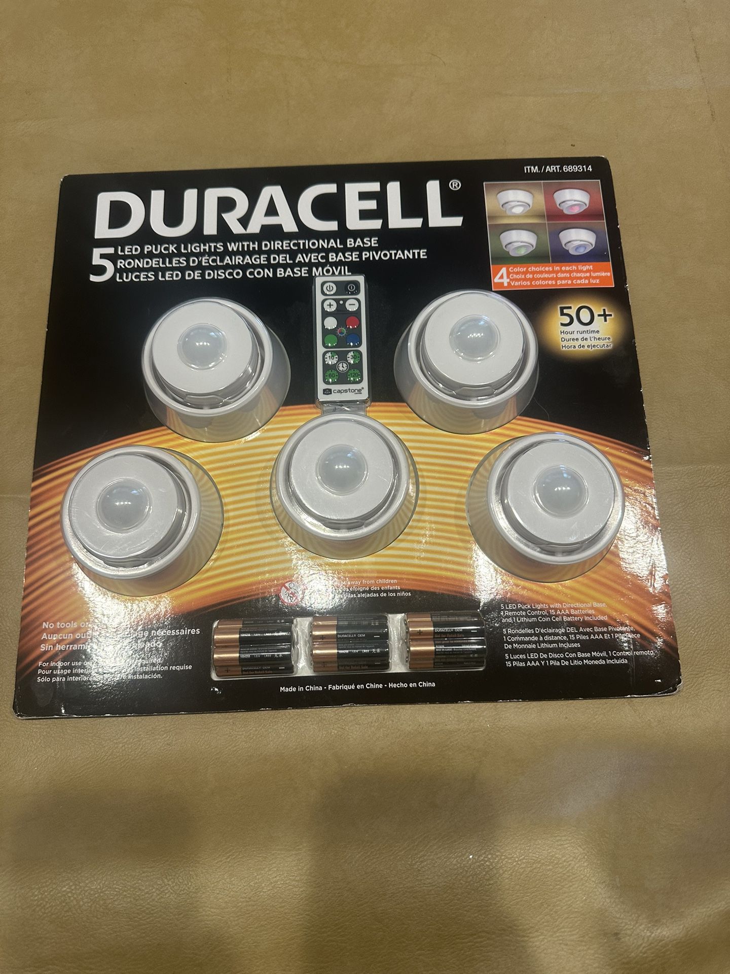 New Duracell LED Puck Lights , 5 Count