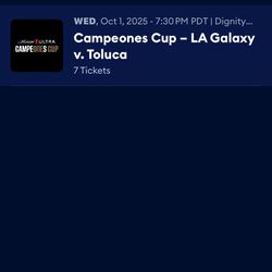 LA Galaxy Vs Toluca 10/1/25 7:30pm