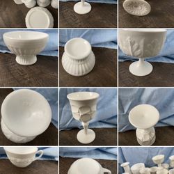 Milk Glass Collection 13 Pieces