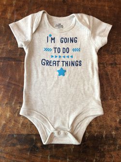 “I’m going to do great things” onesie for 12 mos month old boy or girl
