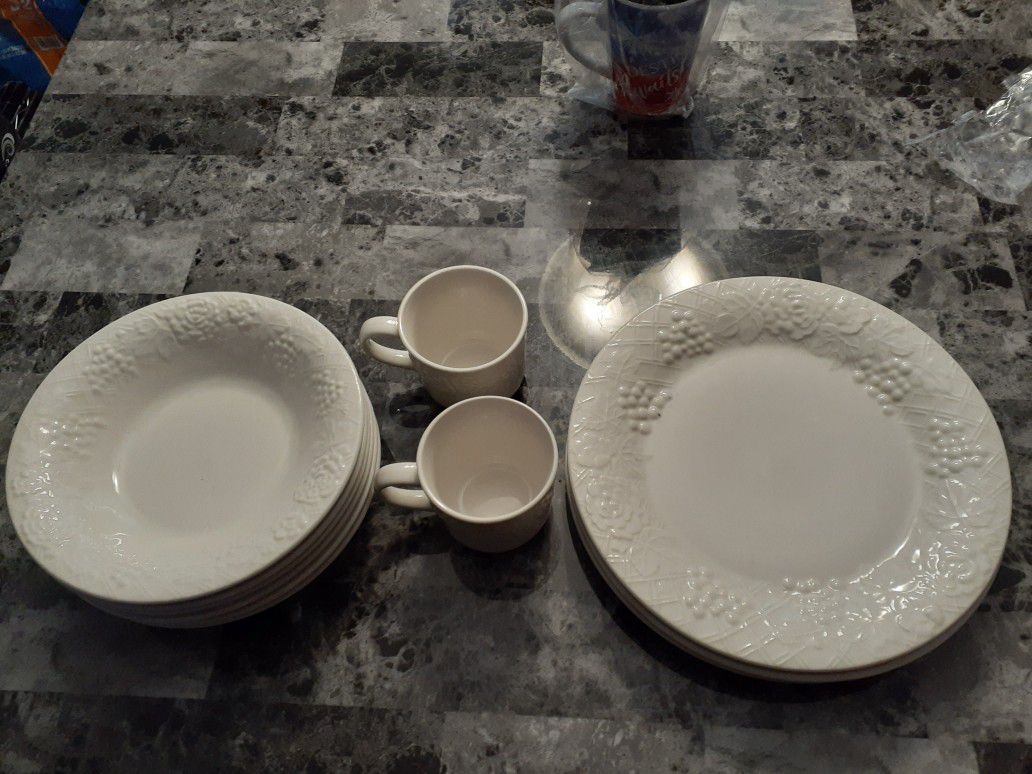 White glass dishes